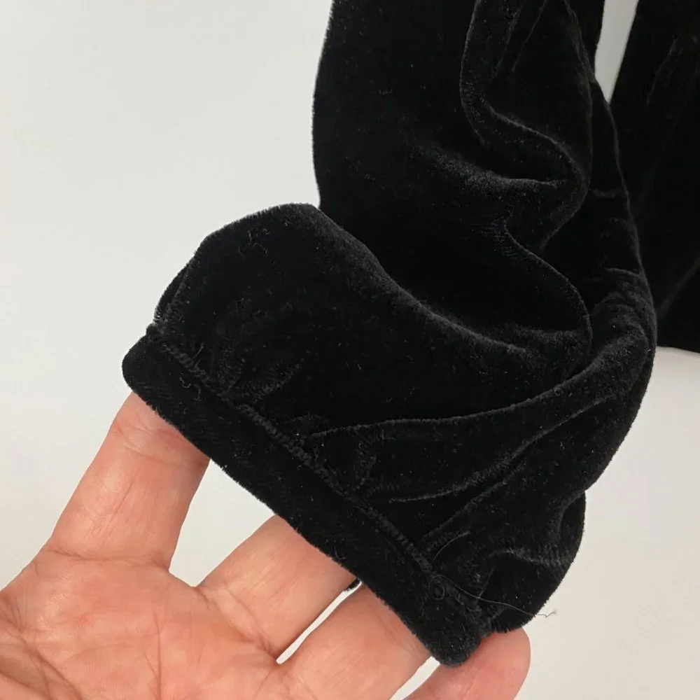 J. Crew Womens Size 0 Black Velvet Faux-Wrap Top, Style J4962 - Picture 4 of 7